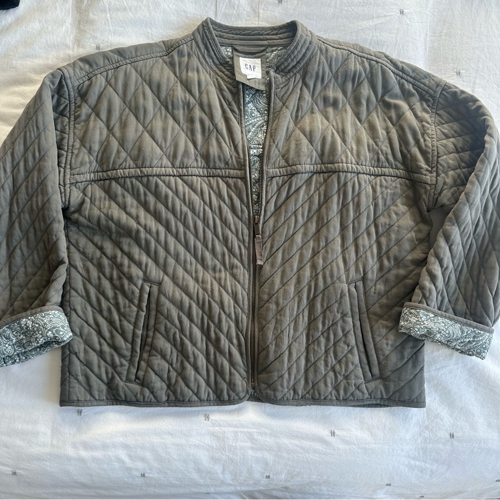 Gap Quilted Jacket in Dark Green